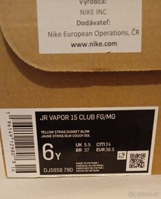 Kopačky NIKE JR VAPOR veľ. 38.5 - 6