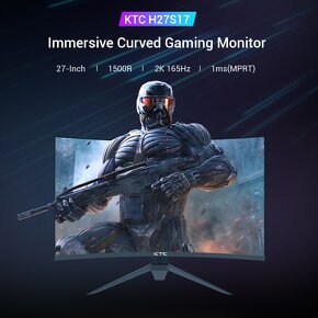 Zakrivený Herný 2K Monitor KTC FreeSync G-Sync 165Hz 1ms - 6