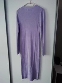 Svetríkové šaty fialové M - 6