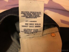 levi's jeans 582 panske w33 l34 dobry stav - 6