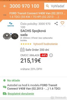 Spojková sada Sachs Ford transit connect 1.6tdci - 6