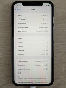 Predám IPhone 11 - 64 GB - čierna - 6