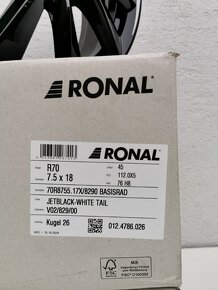 Nové Ronal R70 VW 7,5X18 ET45 5X112 Alu disky - 6