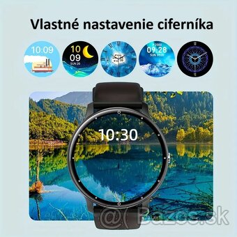 Fitness smart hodinky okrúhle, možnosť volania, sivé - 6