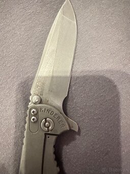 Hinderer XM-18 3.5 Fatty Harpoon Tanto folding nôž, working - 6