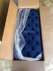 Luxusna Glamou chesterfield lavica /taburet 120 cm - 65% - 6