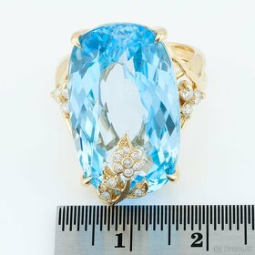 Extravagantný 14ct zlatý prsteň Blue Topaz 34.57ct - 6