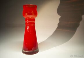 Sklenená váza, červené sklo - 6