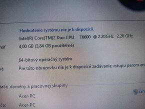 15,6" notebook Acer - 4gb ram - 250gb hdd - Windows 7 - 6