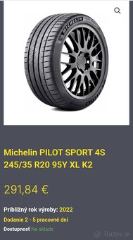 Predám novú letnú pneu michelin pilot sport - 6