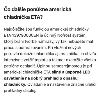 Chladnička s mraznickou ETA - 6