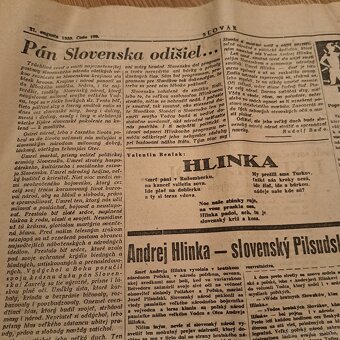 Originál noviny SLOVÁK z obdobia Slovenského štátu 1938 - 6