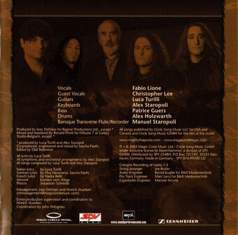 CD Rhapsody - The Magic Of The Wizard's Dream 2005 digipack - 6