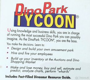 PREDÁM DINO PARK TYCOON 1995 DOS/MAC - 6