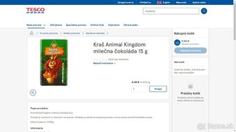 Predám čokoládu kraš animal kingdom - BEZ NALEPIEK - 6