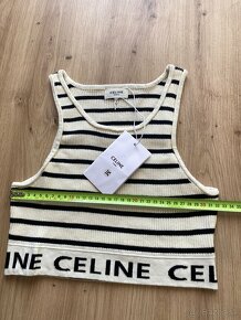 celine top S,M Béžový čierny pruzkovany - 6