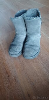 Kožené snehule Classic UGG šede s prímesou vlny - 6