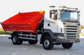 SCANIA R380 - 4X4 TROJSTRANNÝ SKLÁPAČ + HYDR. RUKA - EU-4 - 6