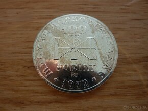 Strieborný 100 forint 1972 vo veľmi peknom zbierkovom stave - 6