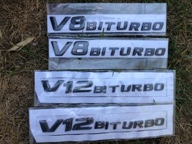 V8 a V12 BITURBO CIERNY A STRIEBORNY MERCEDES ZNAK - 6