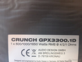 CRUNCH GROUNDPOUNDER - zosilňovač 1x1650W RMS/1Ohm - 6