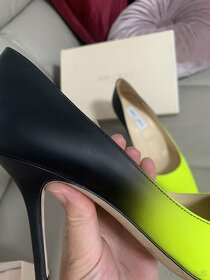 Jimmy Choo pumps-lodičky yellow neon/blk 41,5 - 6