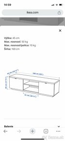 TV stolík/ skrinka pod TV IKEA Byås - 6