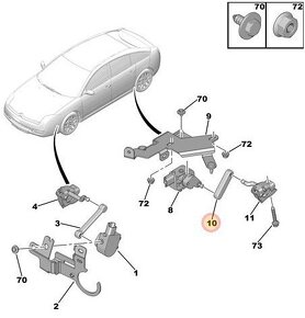 tiahlo zadneho vyskaca citroen C5 X7 2008+, C6, P 407, 508 - 6