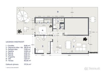 NOVOSTAVBA, AMFIK HOUSE, BYT „A“ S TERASOU, 175,54 m2, PREŠO - 6