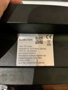 Predám Raclette gril Klarstein s výkonom 1500W. - 6