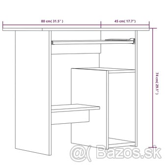 PC NOVÝ stolík hnedý dub 80x45x74 cm - 6