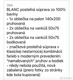 BLANC posteľná súprava NOVÁ - 6