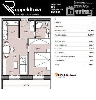 Na predaj 2 izbový byt s balkónom, č. IIB_5E, v novostavbe,  - 6