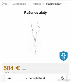 Ruženec made in Italy 18 karátové biele zlato - 6