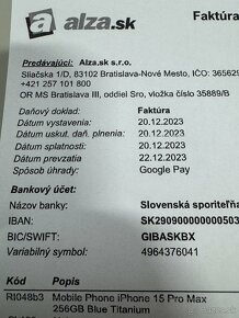 iPhone 15 Pro Max 256GB (Modrý Titán) - 6