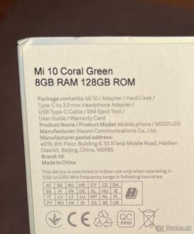 Predam telefon Xiaomi Mi 10 5G (8/128 GB), farba Coral Green - 6