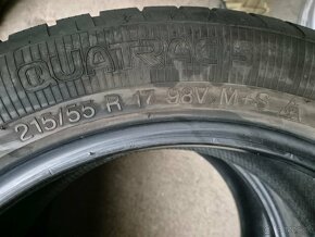 215/55r17 celoročné 2 ks VREDESTEIN dezén 7,6 mm DOT2018 - 6