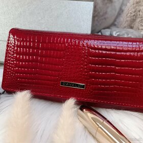 Krásna červená KOŽENÁ peňaženka - 6