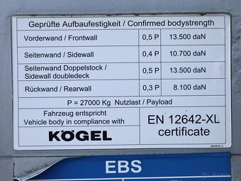 Kögel S24-1, LOW DECK, TŘÍSTRANNÁ SHRNOVACÍ PLACHTA, ZVEDACÍ - 6