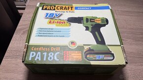 NOVÉ - Aku vrtačka Procraft PA18C, 2x batéria - 6