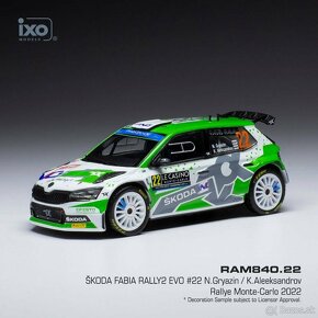 Modely Škoda Fabia Rally2 EVO 1:43 IXO - 6