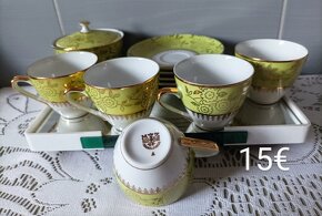 Porcelánové šálky  + podšálky ,czechoslovakia - 6