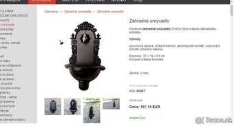 zahradne kovove umyvadlo strieborne - 35% - 6