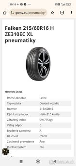 215/60 r16 letné pneumatiky - 6