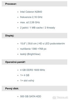 Predám HP 15-r164nc - 6