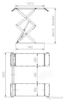 Nožnicovy zdvihák - zdvih 1,85m 3000kg - 6