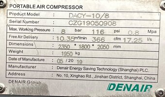 Skrutkovy Kompresor Diesel 8Bar/10m3 - 6