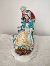 Royal dux pár na saniach porcelánová soška - 6