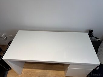 Kancelársky stôl IKEA - MALM 140x65 cm biela - 6