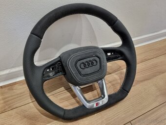 AUDI ŠPORTOVÝ VYHRIEVANÝ - ALKANTARA / KOŽA biela niť - 6